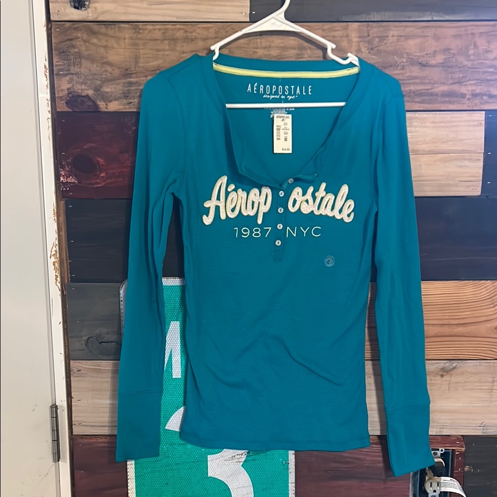Aeropostale Women's Blue Long Sleeve Top